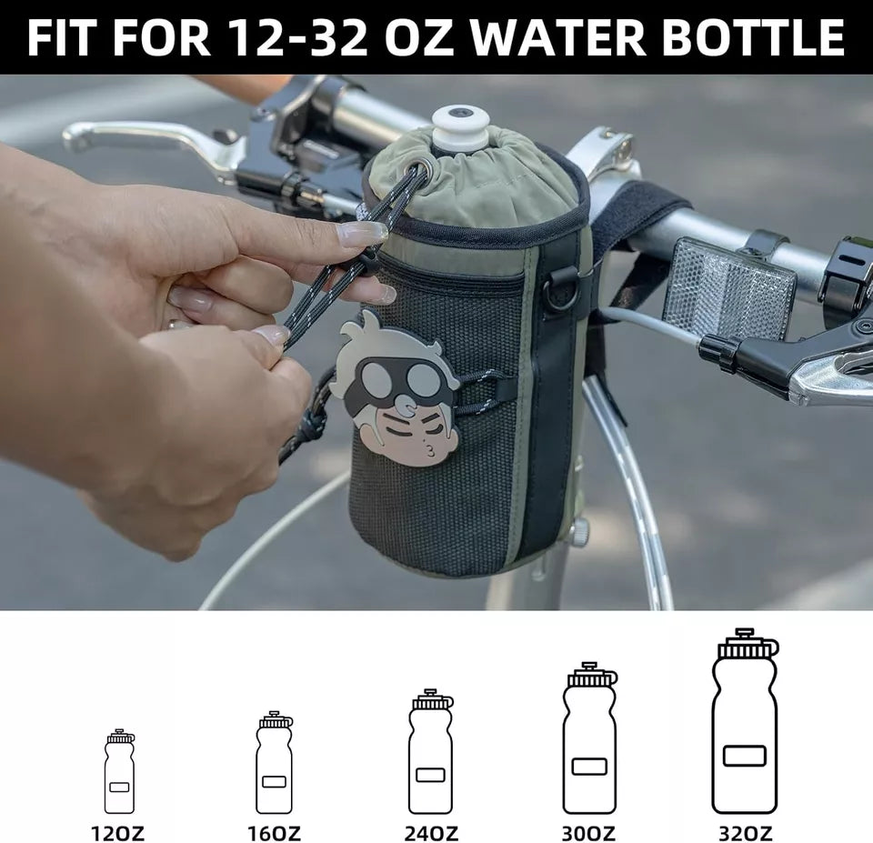 ROCKBROS Bolsa para garrafa de bicicleta Guiador com garrafa de água com cordão de nylon
