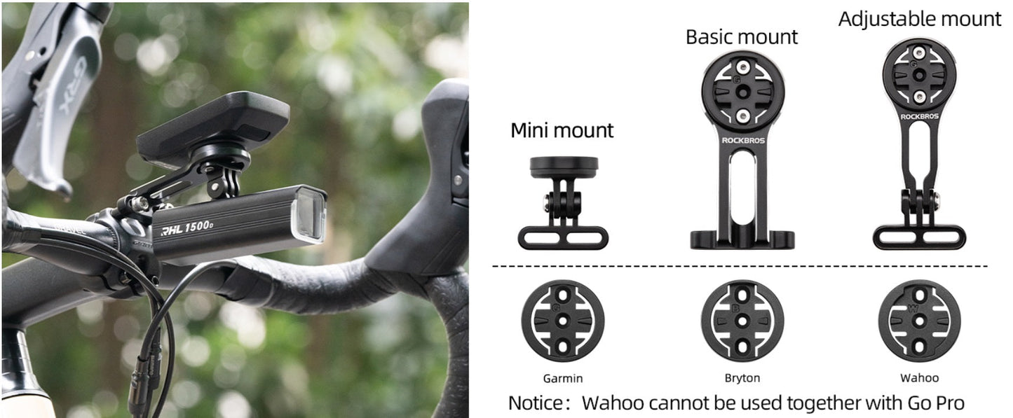 Suporte para computador de bicicleta ROCKBROS para Garmin Bryton Wahoo GPS suporte para guidão de alumínio