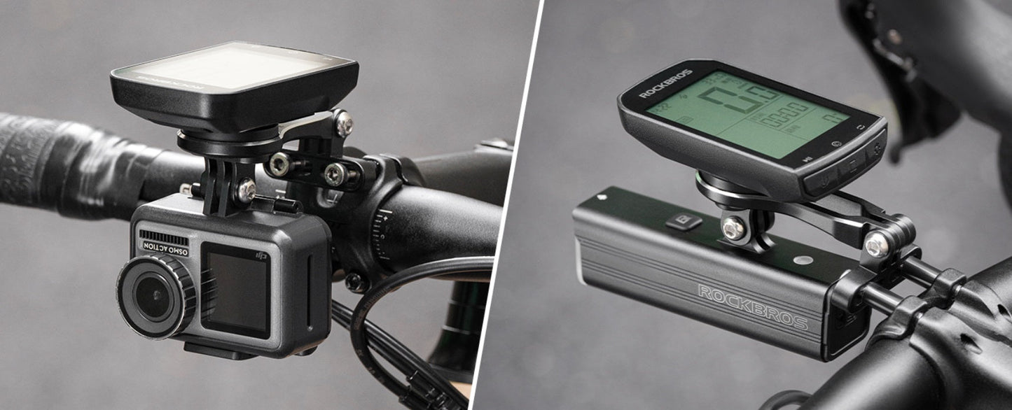 Suporte para computador de bicicleta ROCKBROS para Garmin Bryton Wahoo GPS suporte para guidão de alumínio