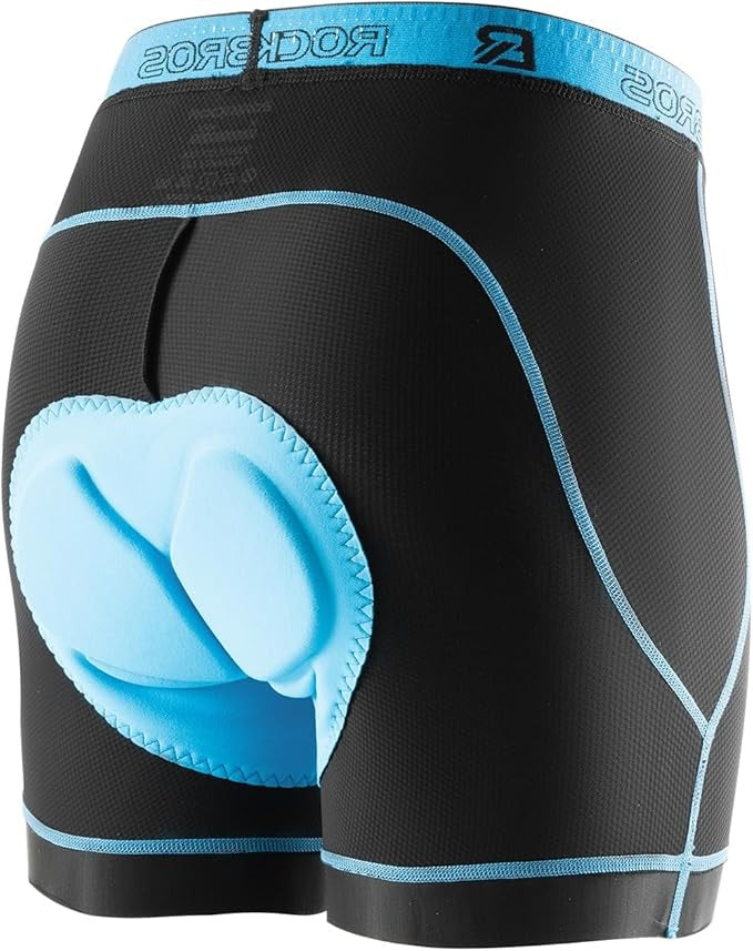 Shorts de ciclismo masculino ROCKBROS com acolchoamento de assento 4D respirável roupa íntima de ciclismo acolchoada roupa íntima curta elástica mtb bicicleta de estrada M-3XL