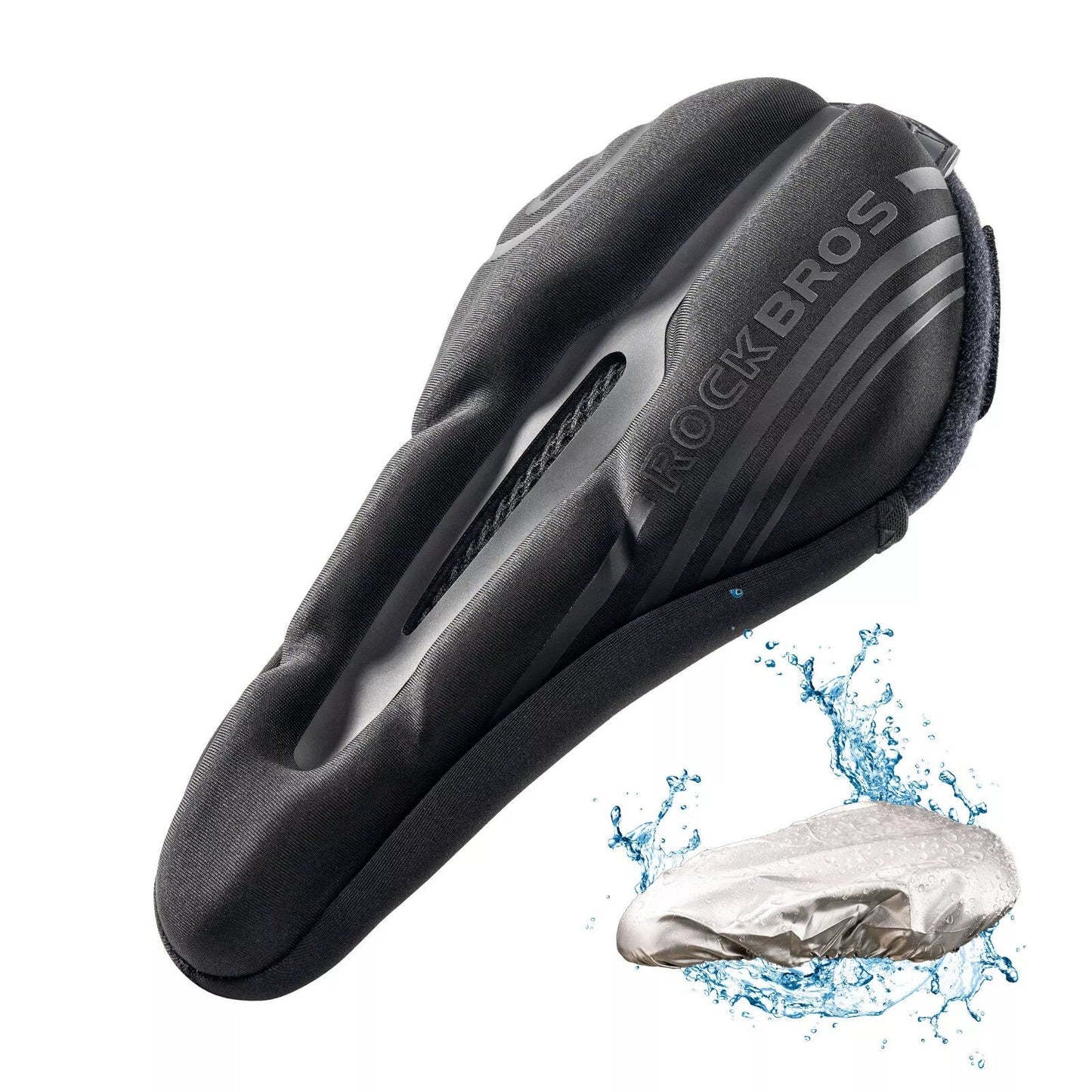 ROCKBROS capa de selim de bicicleta em gel com capa de chuva unissex