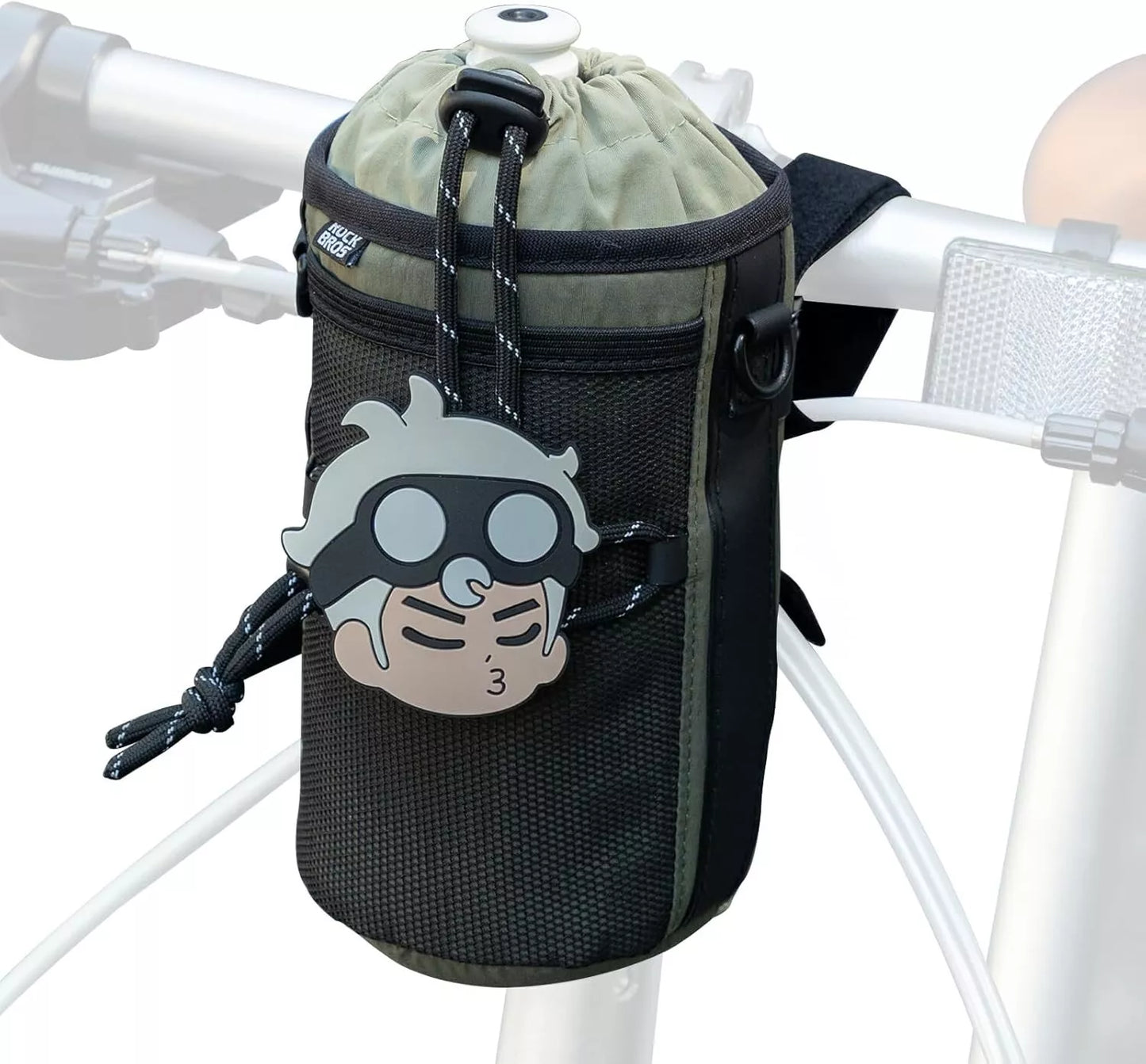 ROCKBROS Bolsa para garrafa de bicicleta Guiador com garrafa de água com cordão de nylon