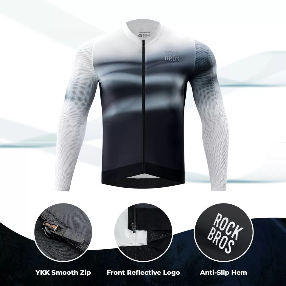 Camisa de ciclismo masculina ROCKBROS, camisa de ciclismo de manga comprida, camisa de bicicleta para ciclismo, ciclismo, MTB, bicicleta de estrada, roupas de ciclismo, respirável, de secagem rápida