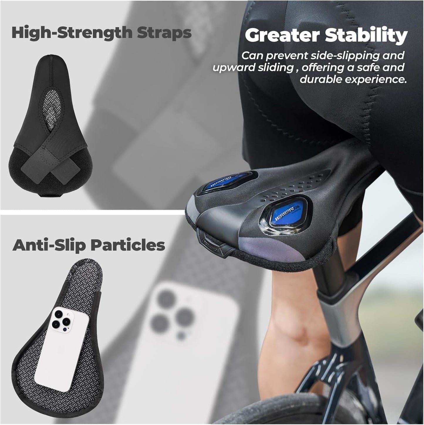 ROCKBROS capa de selim de bicicleta capa de gel para assento de bicicleta com capas de selim à prova d'água proteção de sela capa de selim de bicicleta de estrada capas de selim de mountain bike para homens e mulheres