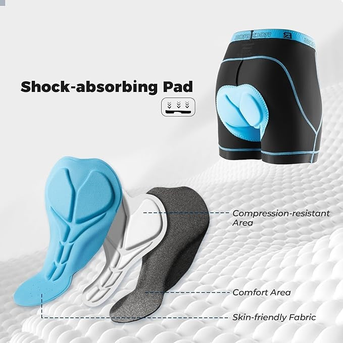 Shorts de ciclismo masculino ROCKBROS com acolchoamento de assento 4D respirável roupa íntima de ciclismo acolchoada roupa íntima curta elástica mtb bicicleta de estrada M-3XL