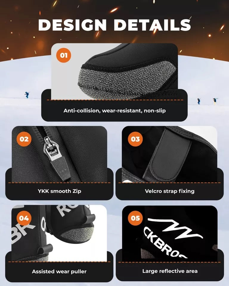 Capas para sapatos aquecidas ROCKBROS inverno quente com bateria de 5000mAh Capas térmicas para sapatos Capa térmica resistente à água e à prova de vento para bicicleta para mulheres/homens