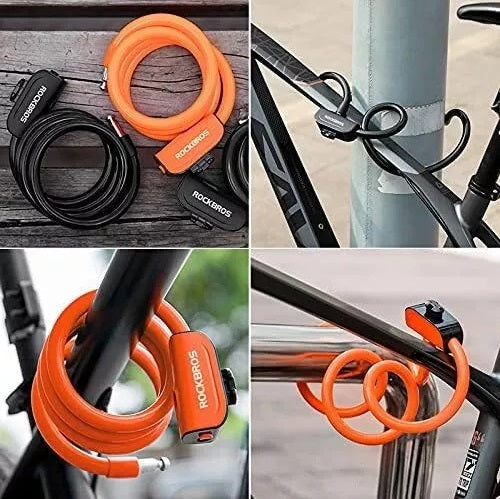 ROCKBROS trava de bicicleta trava de cabo de bicicleta com suporte de montagem 2 chaves