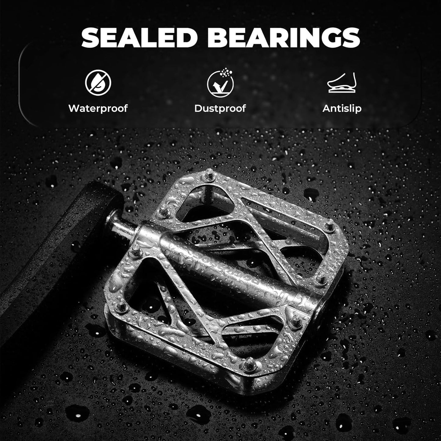 Rockbros pedais de bicicleta mountain bike feitos de liga de titânio 3 rolamentos mtb plataforma para mtb 250g luz