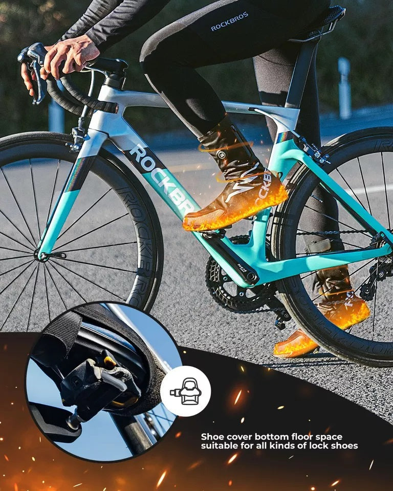 Capas para sapatos aquecidas ROCKBROS inverno quente com bateria de 5000mAh Capas térmicas para sapatos Capa térmica resistente à água e à prova de vento para bicicleta para mulheres/homens