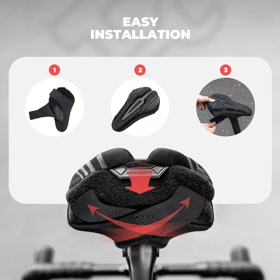 ROCKBROS capa de selim de bicicleta em gel com capa de chuva unissex
