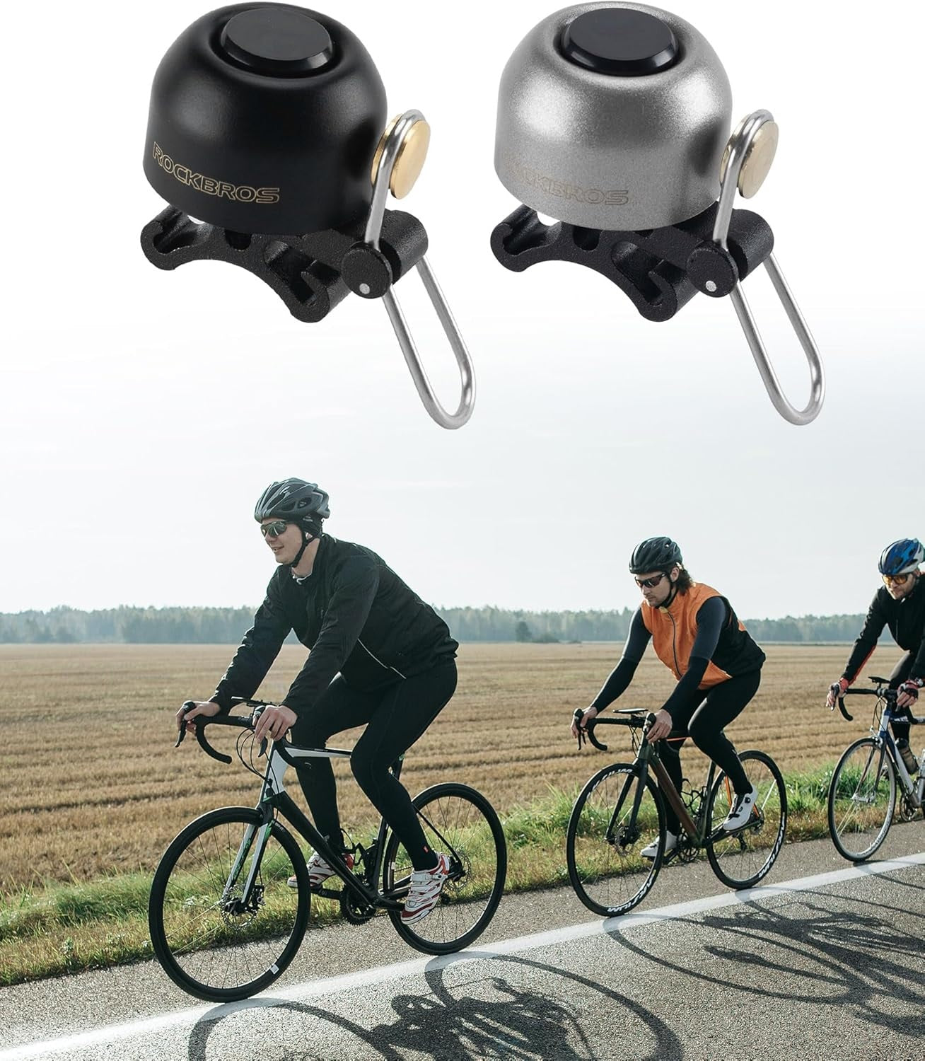 Rockbros sino de bicicleta guiador clássico, mountain bike retro sino de bicicleta sino alto sino de cobre de bicicleta para 22-34mm
