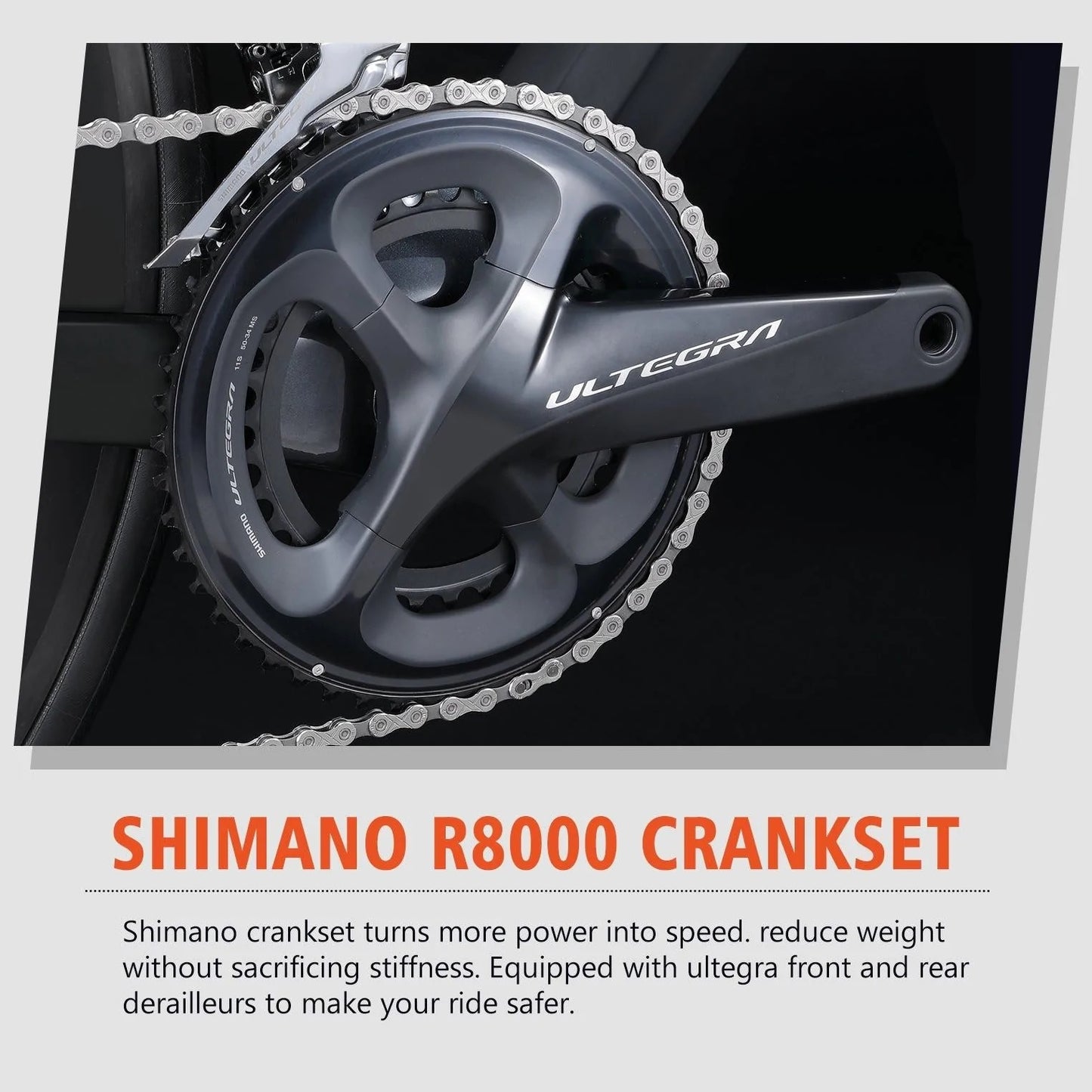 RINOS Bicicleta de estrada de carbono 700C Shimano Ultegra R8000 22 velocidades Odin5.0