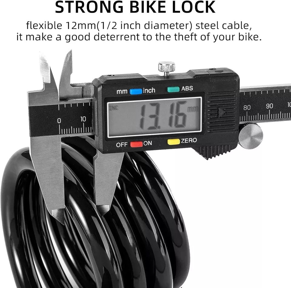 ROCKBROS trava de bicicleta trava de cabo de bicicleta com suporte de montagem 2 chaves