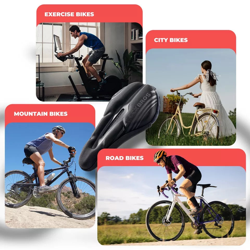 ROCKBROS capa de selim de bicicleta em gel com capa de chuva unissex