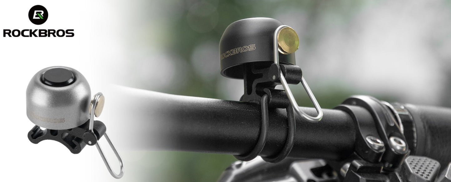 Rockbros sino de bicicleta guiador clássico, mountain bike retro sino de bicicleta sino alto sino de cobre de bicicleta para 22-34mm