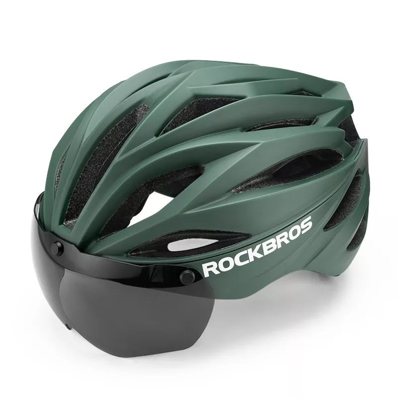 Capacete de bicicleta adulto ROCKBROS com viseira magnética removível respirável ajustável para homens e mulheres 58-62cm