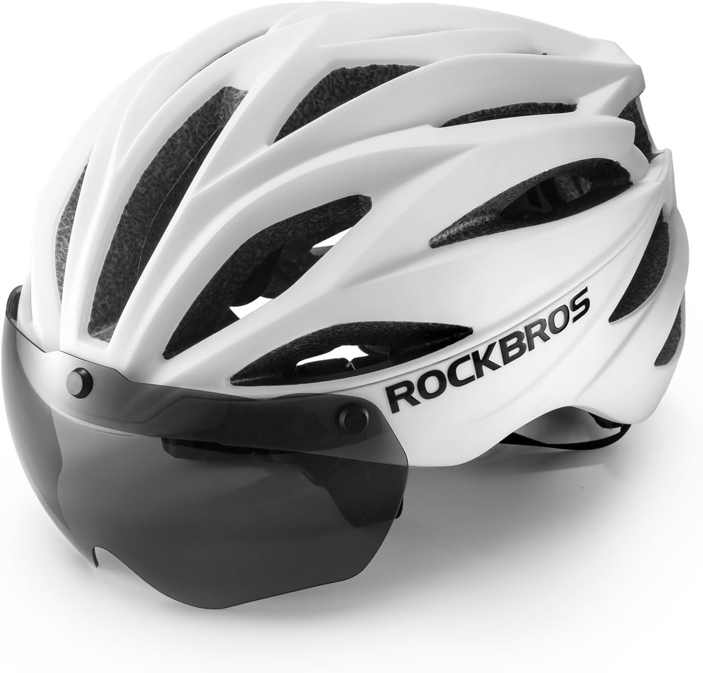 Capacete de bicicleta adulto ROCKBROS com viseira magnética removível respirável ajustável para homens e mulheres 58-62cm