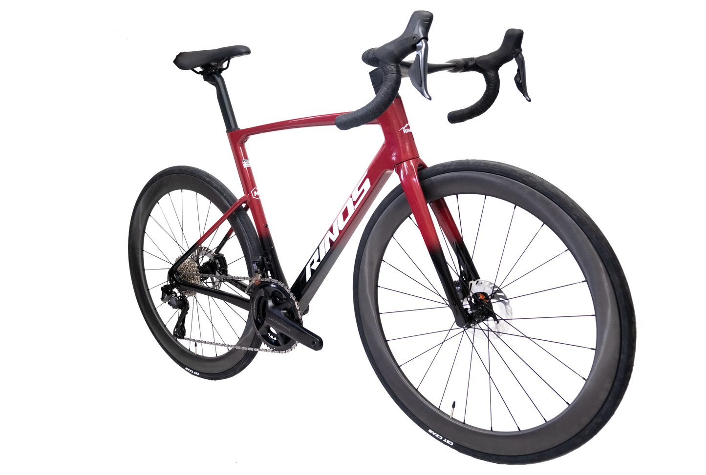 RINOS bicicleta de estrada em carbono Odin7.1 Shimano Ultegra Di2 Vermelha XS com rodas de carbono – 24 velocidades