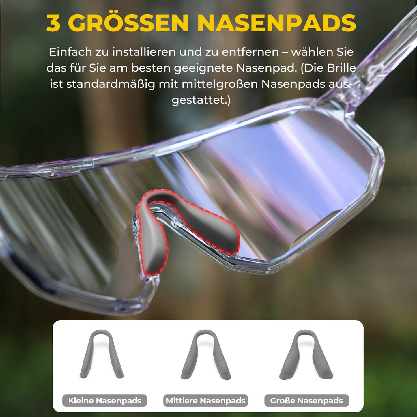 Óculos de ciclismo, óculos de sol polarizados, proteção UV, plaquetas nasais intercambiáveis, feminino/masculino, ROCKBROS