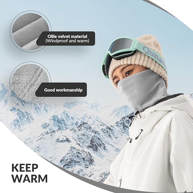 Qunature Balaclava Winter Warm Balaclava Thermal Windproof Balaclava Ski Mask para atividades ao ar livre, como ciclismo, motociclismo, snowboard, esqui, aquecedor de pescoço para mulheres/homens unissex