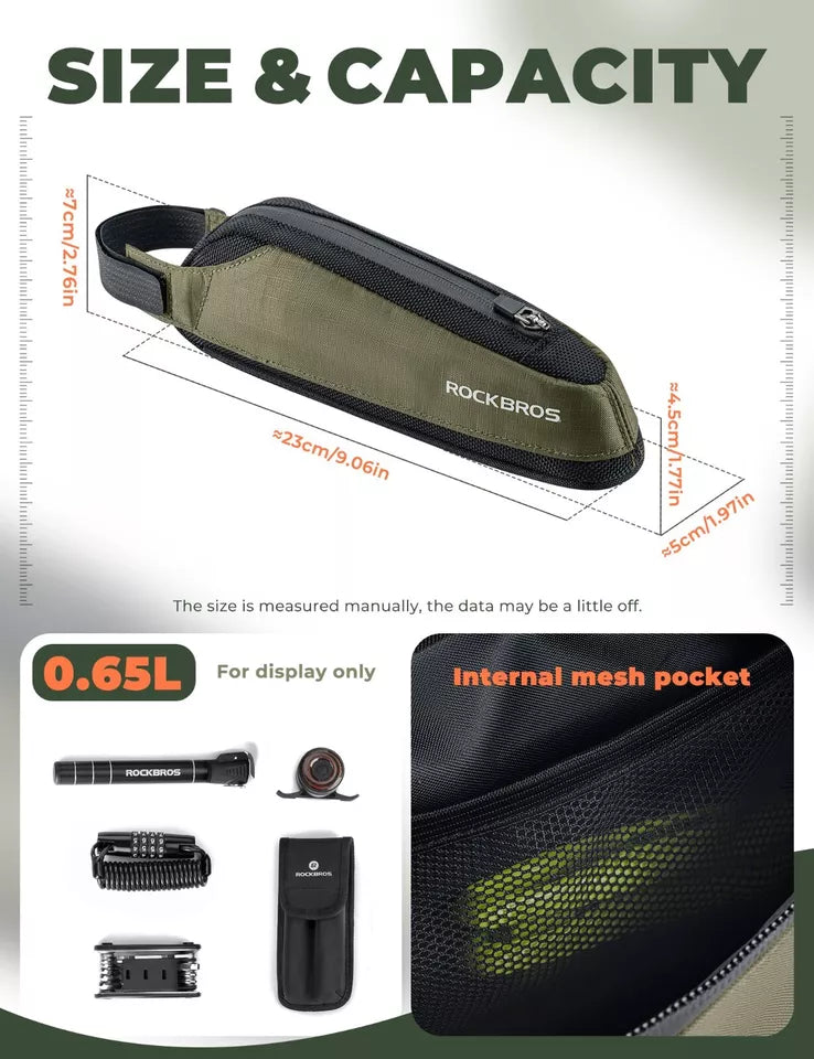 Bolsa de quadro ROCKBROS bolsa de tubo inferior bolsa de bicicleta de estrada MTB