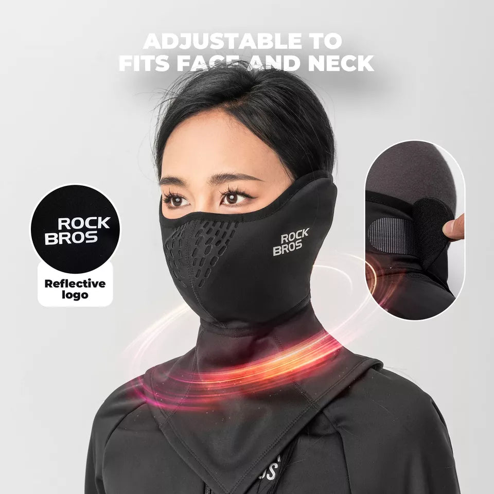 ROCKBROS Winter Half Balaclava E-bike/Bicicleta/Motocicleta Máscara Fleece Sleep Warm
