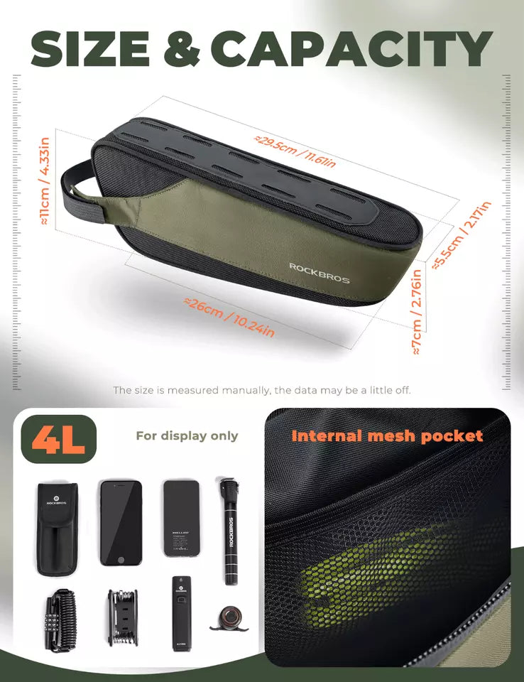 Bolsa de quadro ROCKBROS bolsa de tubo inferior bolsa de bicicleta de estrada MTB