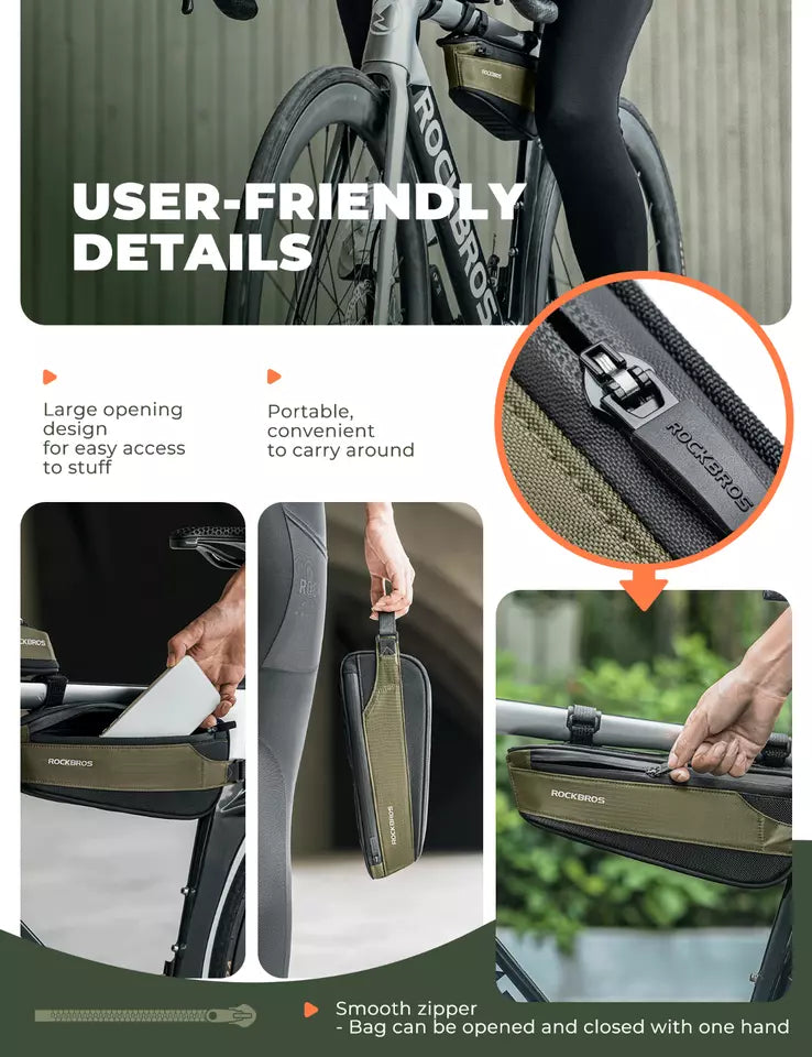 Bolsa de quadro ROCKBROS bolsa de tubo inferior bolsa de bicicleta de estrada MTB