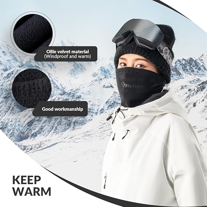 Qunature Balaclava Winter Warm Balaclava Thermal Windproof Balaclava Ski Mask para atividades ao ar livre, como ciclismo, motociclismo, snowboard, esqui, aquecedor de pescoço para mulheres/homens unissex