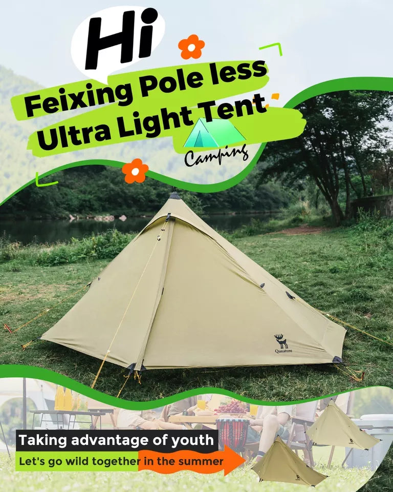 Qunature Tenda de trekking para 1 homem Tenda de acampamento ultraleve à prova d'água 230 * 180 cm