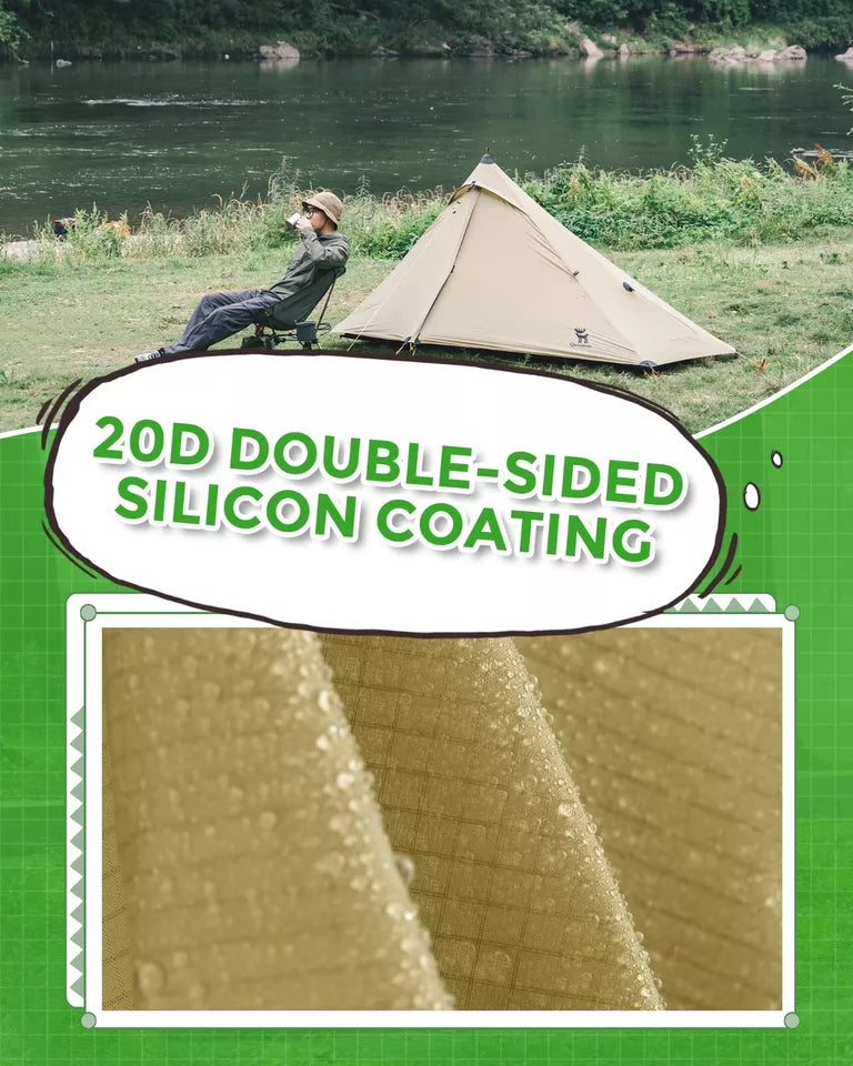 Qunature Tenda de trekking para 1 homem Tenda de acampamento ultraleve à prova d'água 230 * 180 cm