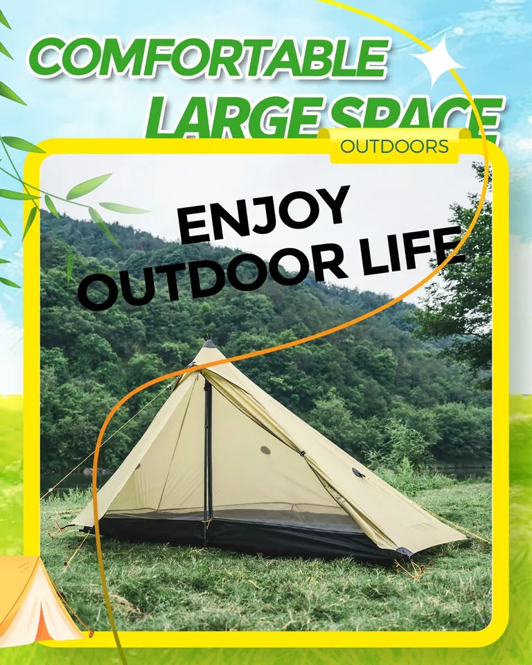 Qunature Tenda de trekking para 1 homem Tenda de acampamento ultraleve à prova d'água 230 * 180 cm