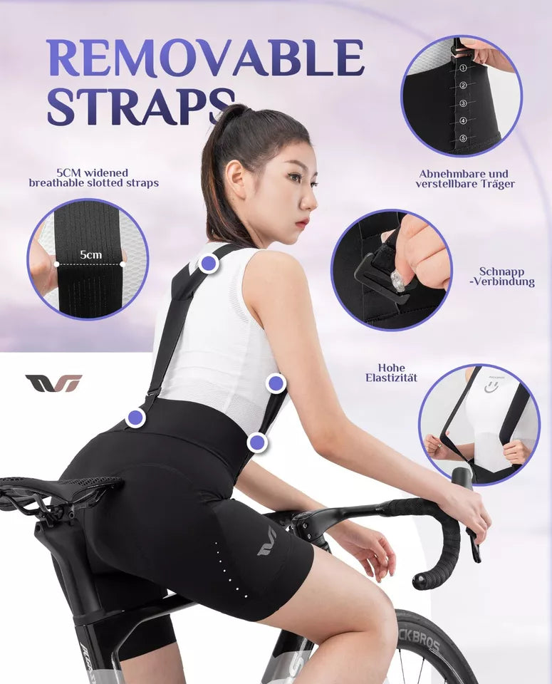 ROCKBROS bermuda de bicicleta feminina, bermuda de ciclismo acolchoada