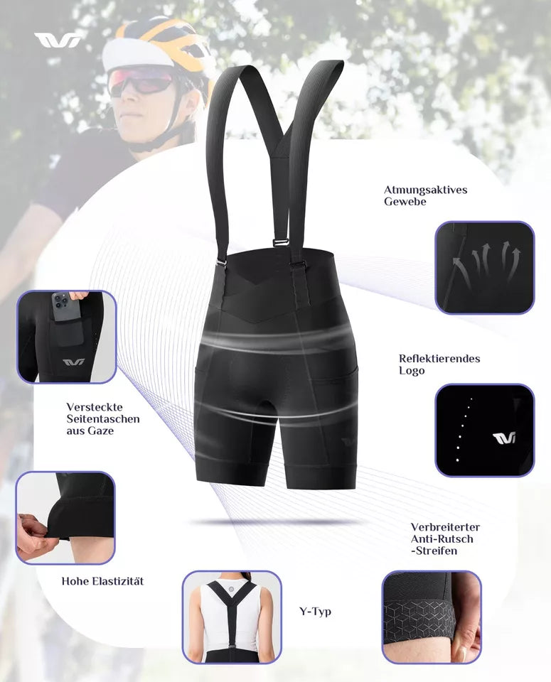 ROCKBROS bermuda de bicicleta feminina, bermuda de ciclismo acolchoada