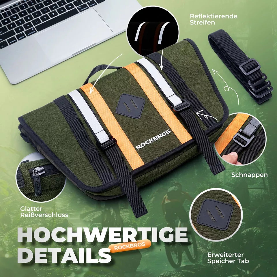 Bolsa para guidão ROCKBROS 2.5L-4L bolsa frontal para bicicleta bolsa transversal com alça de ombro verde