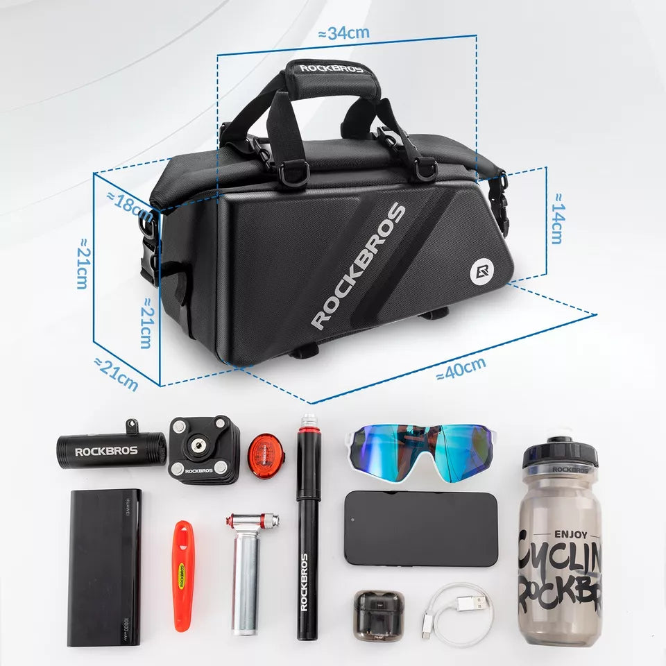 Bolsa de bagagem ROCKBROS, cestos para rodas traseiras de bicicleta, 11,6L, porta-bagagens -
