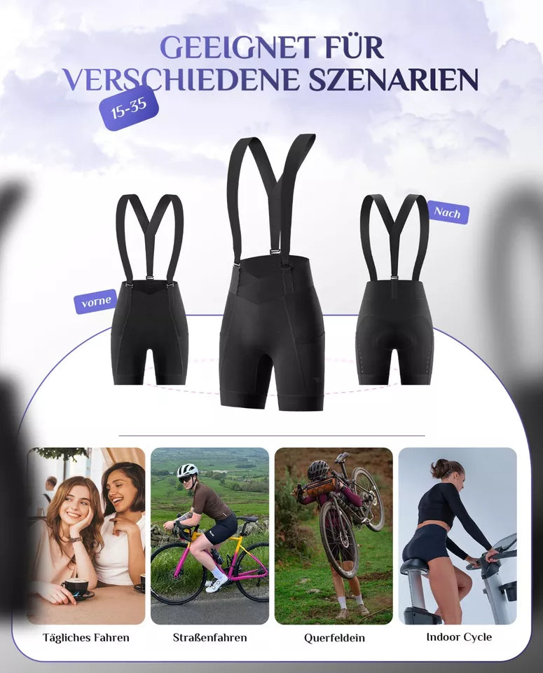 ROCKBROS bermuda de bicicleta feminina, bermuda de ciclismo acolchoada