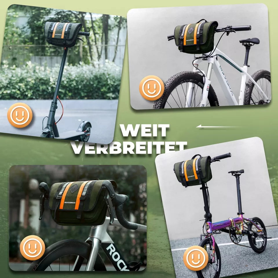 Bolsa para guidão ROCKBROS 2.5L-4L bolsa frontal para bicicleta bolsa transversal com alça de ombro verde