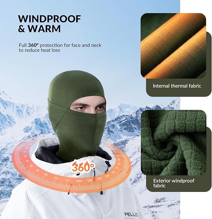 Qunature Balaclava Máscara de esqui de inverno Balaclava Ski Motocicleta Máscara facial feminina / masculina Balaclava quente à prova de vento respirável para esportes ao ar livre, esqui, snowboard, ciclismo