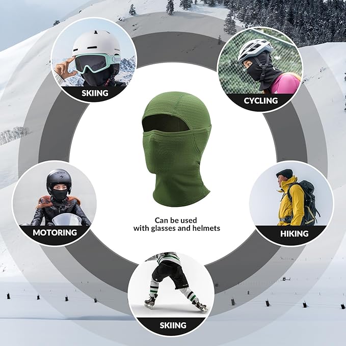 Qunature Balaclava Máscara de esqui de inverno Balaclava Ski Motocicleta Máscara facial feminina / masculina Balaclava quente à prova de vento respirável para esportes ao ar livre, esqui, snowboard, ciclismo
