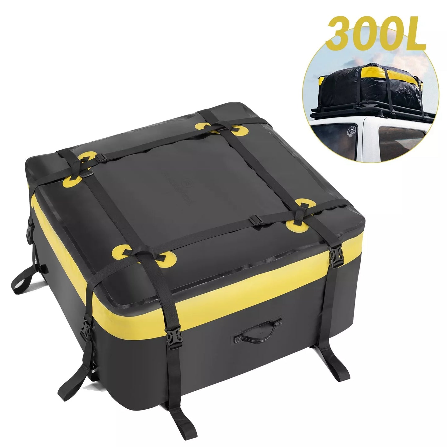 ROCKBROS 300L bolsa de teto de carro à prova d'água bolsa de bagagem de carro caixa de teto dobrável em PVC