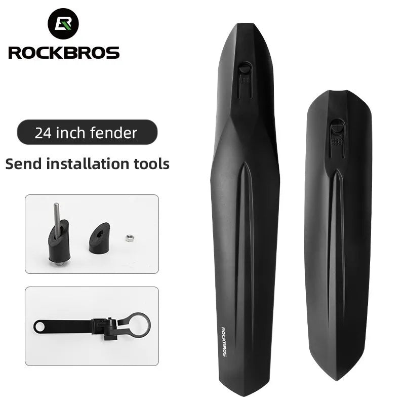 Conjunto de guarda-lamas de bicicleta ROCKBROS dianteiro + traseiro para MTB de 22-24 polegadas