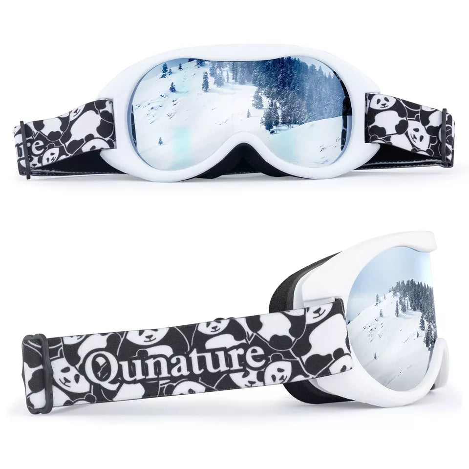 Óculos de esqui Qunature, óculos de snowboard para crianças e adultos que usam óculos antiembaçantes