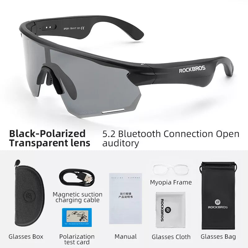 ROCKBROS Eletrônico Bluetooth Óculos Bicicleta Motocicleta Carro Corrida Ao Ar Livre TAC