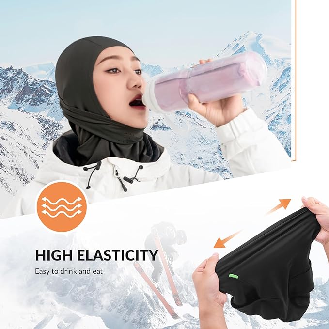 Qunature Balaclava Balaclava Esqui de inverno Máscara Facial respirável à prova de vento Máscara M/L para esportes ao ar livre Esqui Ciclismo Snowboard Motociclismo Mulheres/Homens