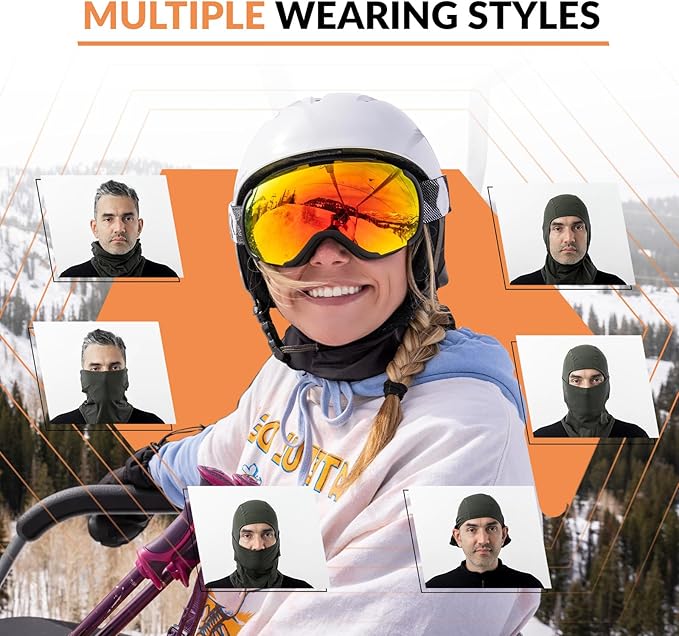 Qunature Balaclava Balaclava Esqui de inverno Máscara Facial respirável à prova de vento Máscara M/L para esportes ao ar livre Esqui Ciclismo Snowboard Motociclismo Mulheres/Homens