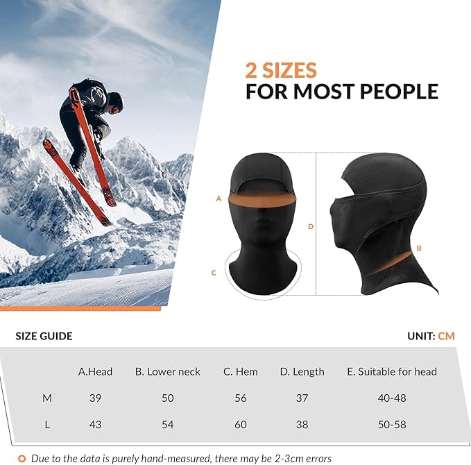 Qunature Balaclava Balaclava Esqui de inverno Máscara Facial respirável à prova de vento Máscara M/L para esportes ao ar livre Esqui Ciclismo Snowboard Motociclismo Mulheres/Homens