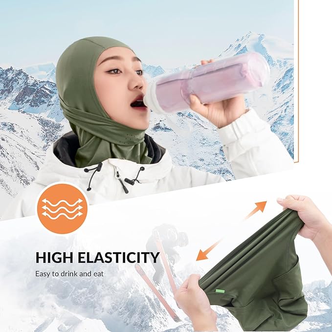 Qunature Balaclava Balaclava Esqui de inverno Máscara Facial respirável à prova de vento Máscara M/L para esportes ao ar livre Esqui Ciclismo Snowboard Motociclismo Mulheres/Homens