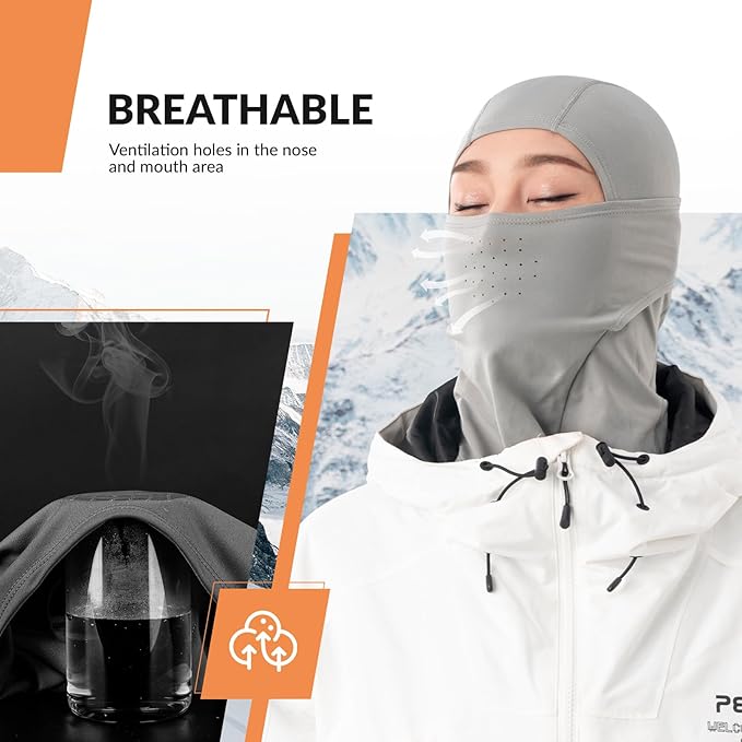 Qunature Balaclava Balaclava Esqui de inverno Máscara Facial respirável à prova de vento Máscara M/L para esportes ao ar livre Esqui Ciclismo Snowboard Motociclismo Mulheres/Homens