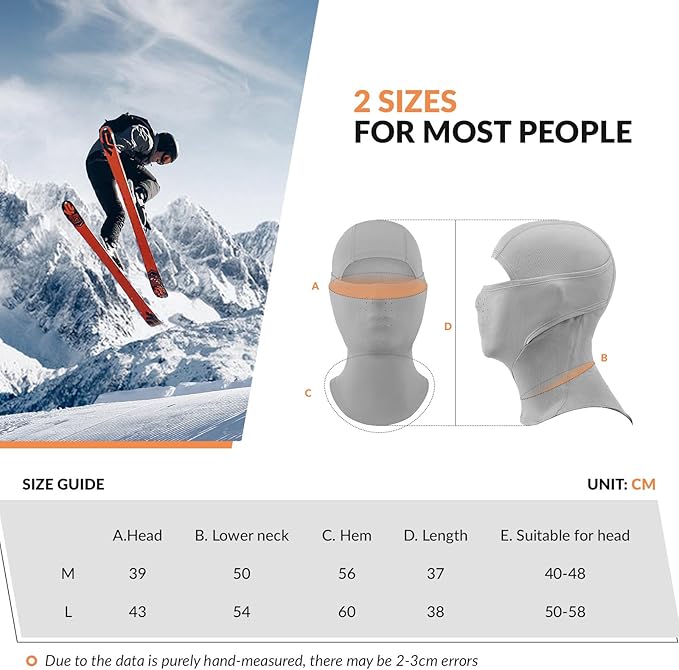 Qunature Balaclava Balaclava Esqui de inverno Máscara Facial respirável à prova de vento Máscara M/L para esportes ao ar livre Esqui Ciclismo Snowboard Motociclismo Mulheres/Homens